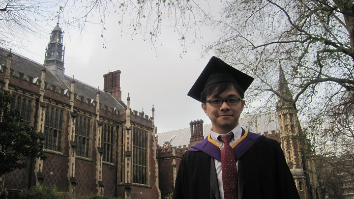 郭璨宇取得英國倫敦政經學院碩士學位，回台後參加貿協培訓課程，並因此獲得華碩賞識進入科技業工作。（圖片提供／郭璨宇）